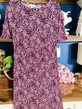 Dana Buchman Pink Black Floral dress